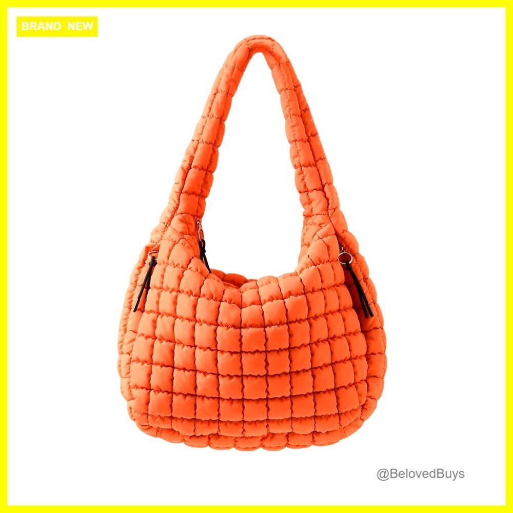 Large Puffer Quilted Tote Bag Nylon Crossbody Hobo Shoulder Purse